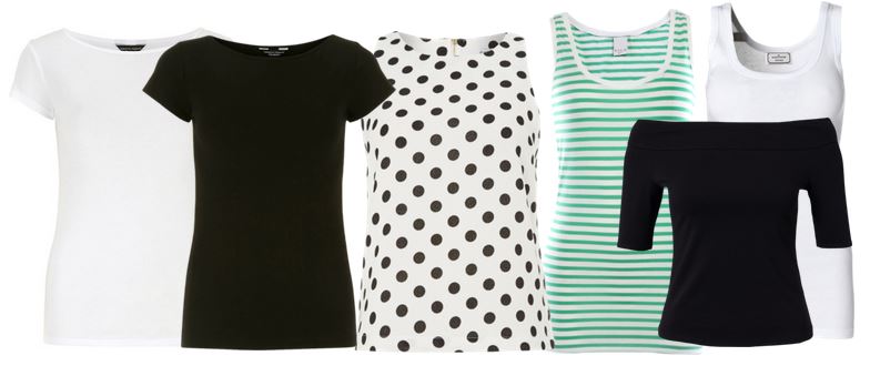 t-shirts and tank tops