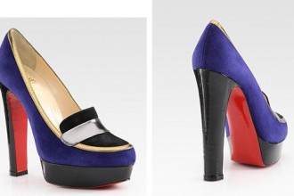 Purple and black loafers by Christian Louboutin