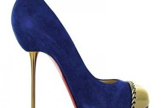 Chrstian Louboutin Metalipp blue suede pumps