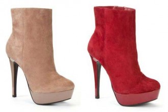 red suede ankle boots