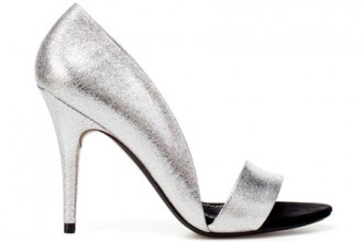 silver asymmetric sandals from Zara