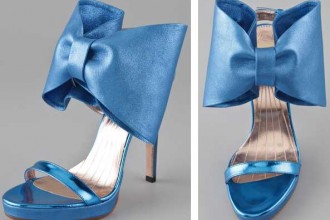 Viktor & Rolf blue bow sandals