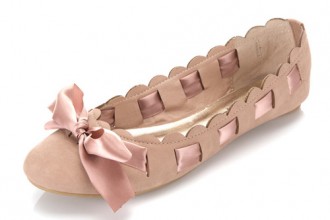pink ribbon ballet flats