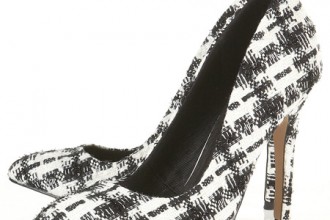 Topshop tweed pointed court shoes