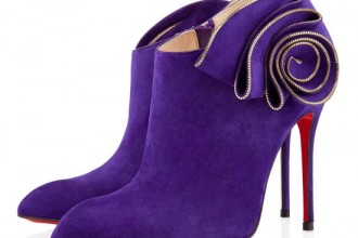 Christian Louboutin Mrs Baba 100mm purple suede shoe boots