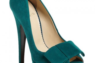 teal suede peep toes