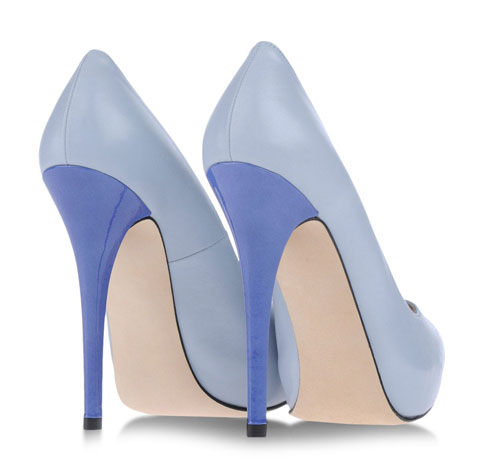 blue high heels