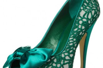 green bow peep toe shoes
