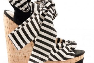 back and white stripe wedges