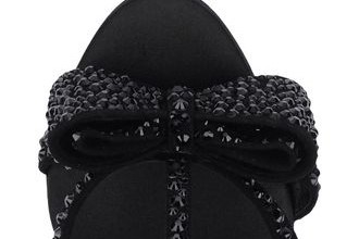 black rhinestone bow on shoe