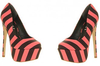black and pink stripe platform shoes