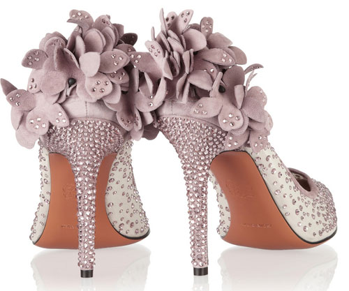 lilac floral heels