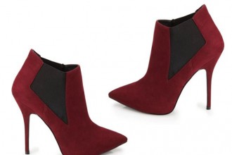 red suede ankle boots