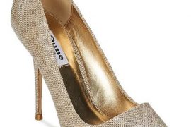 Dune 'bella' gold court shoes