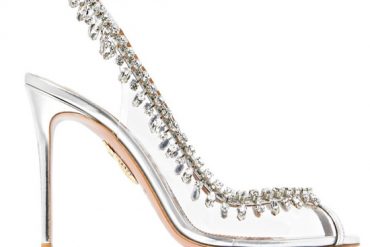 Aquazzura Temptation embellished Perspex and leather slingback pumps